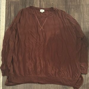 BKE Brown Long Sleeve Lightweight Crew Sweatshirt